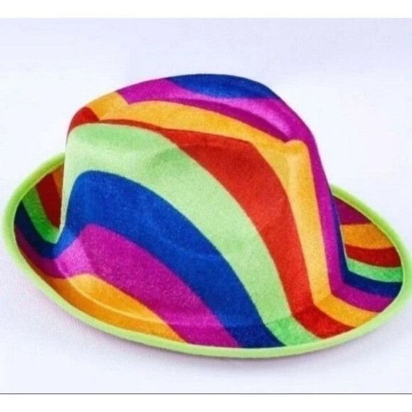 Unisex rainbow pride felt fedora hat - Picture 3 of 4